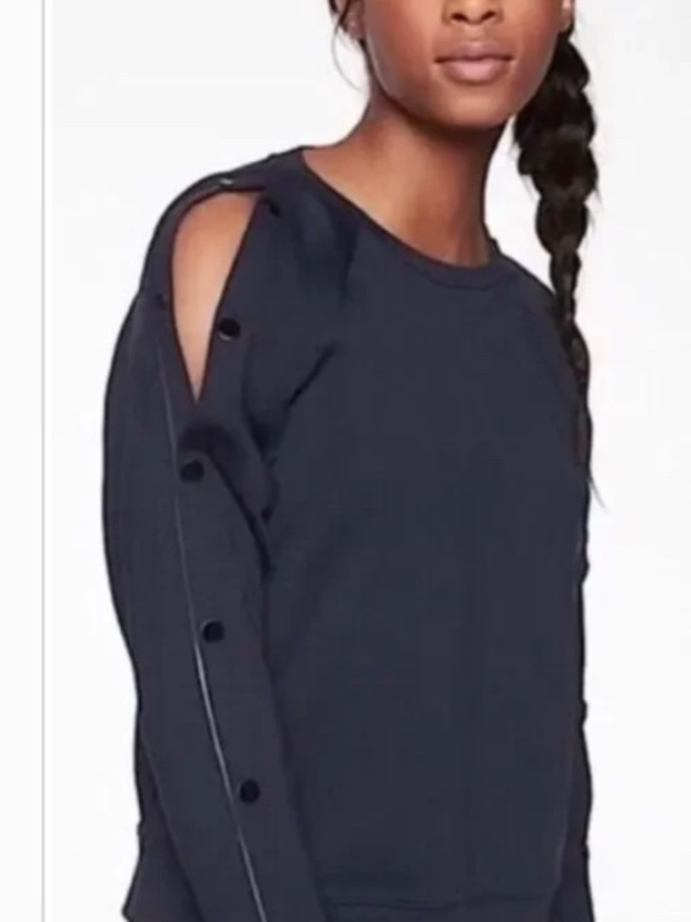 Athleta Snappy Sweatshirt Dress Black Size XS